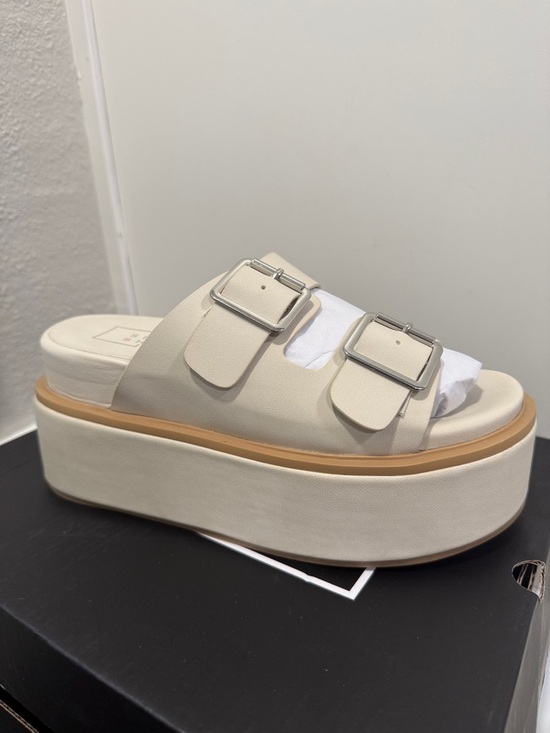 ShuShop Shoes - NWT SHUSHOP Lucinda Platform Slide Stone Sandal women’s size 7.5